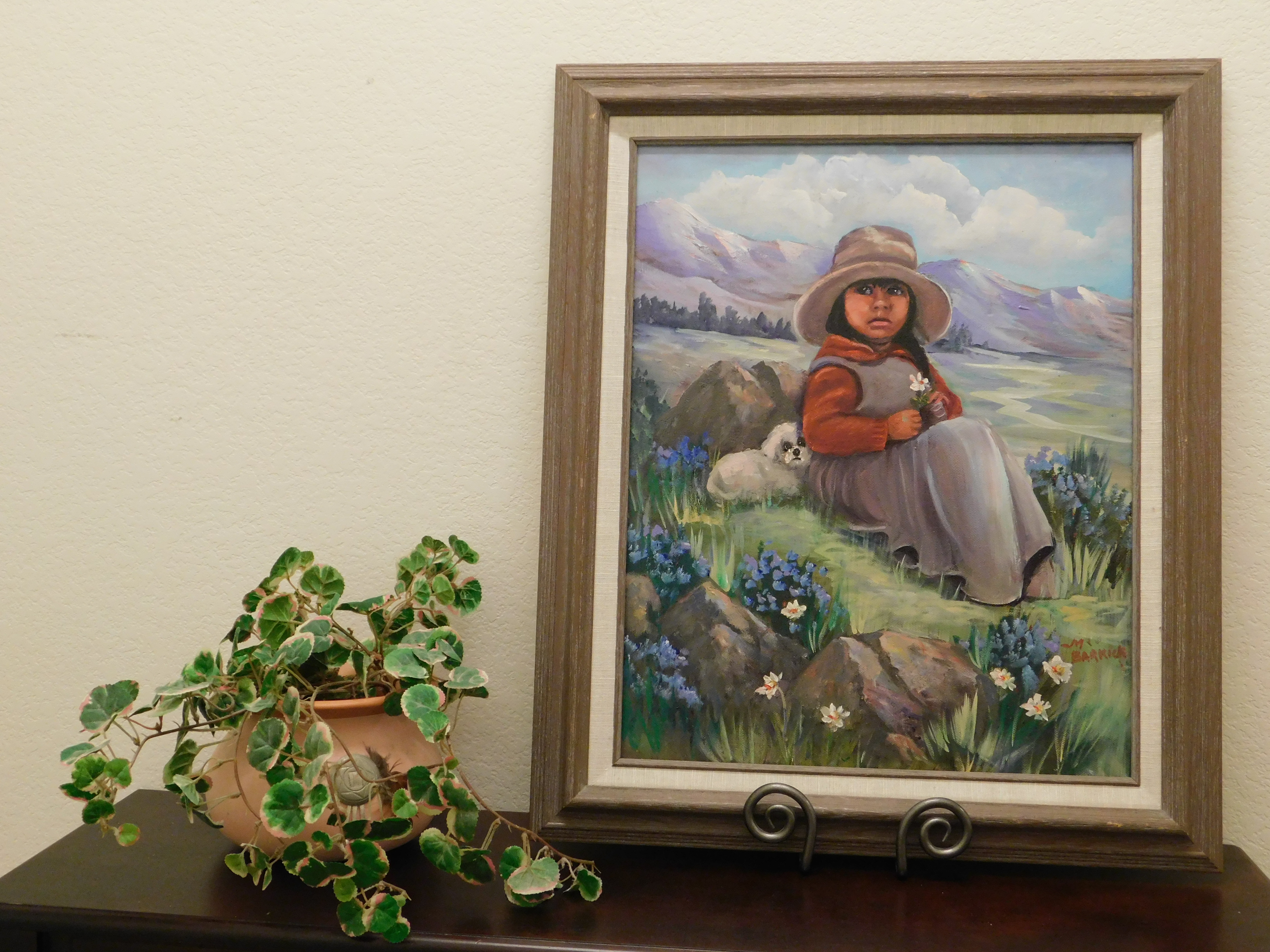 #16  "Peasant Girl and Dog" 16x20 Framed
